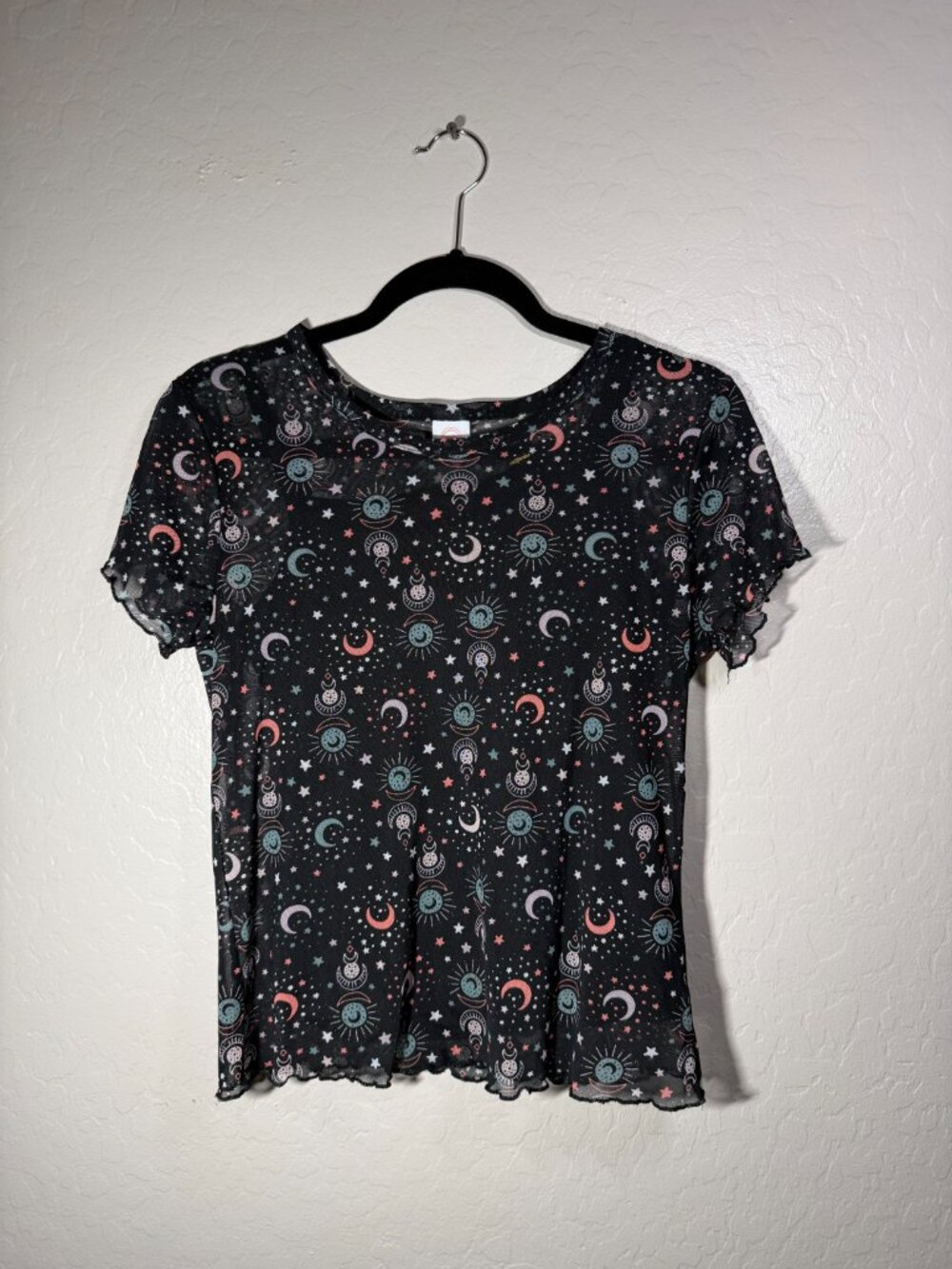Wonder Nation Celestial Mesh Moon & Star Top Tee / XXL (18 - Kids/Tween)